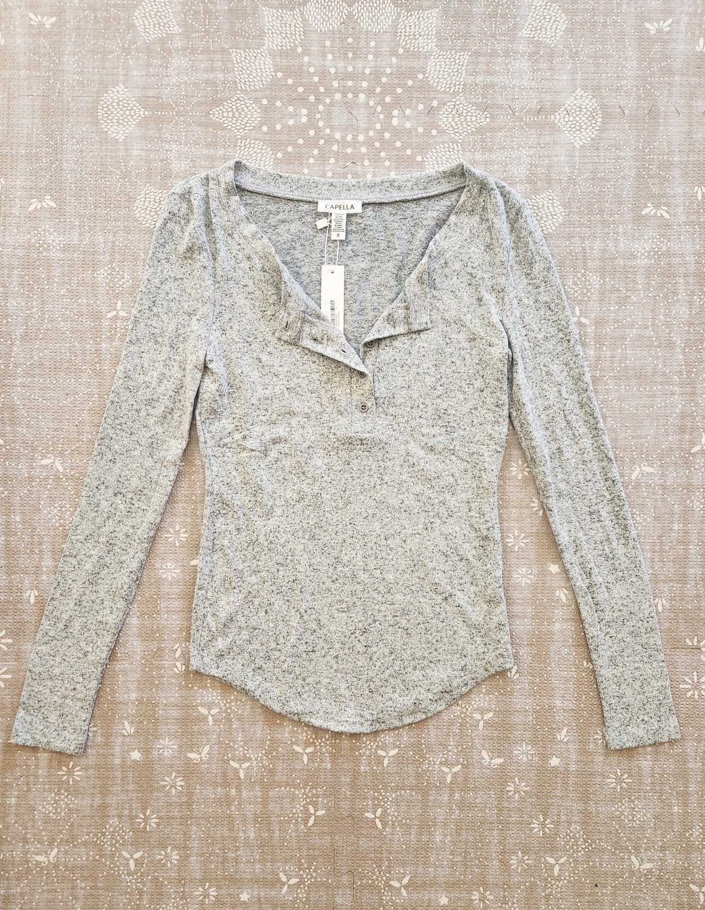 Hacci Soft Knit Nursing Friendly Top, Gray