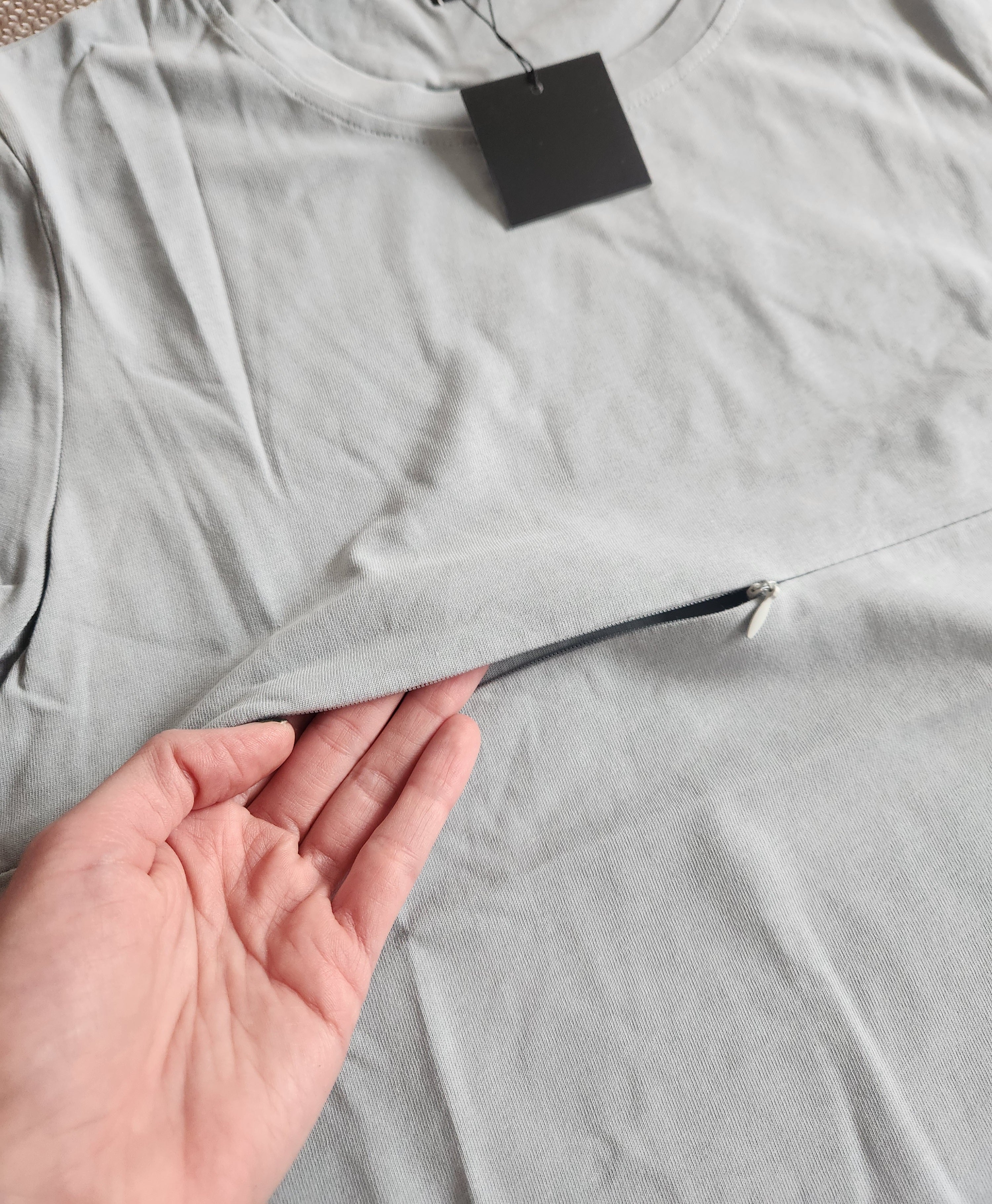 100% Cotton Double Hidden Zipper Nursing Tee