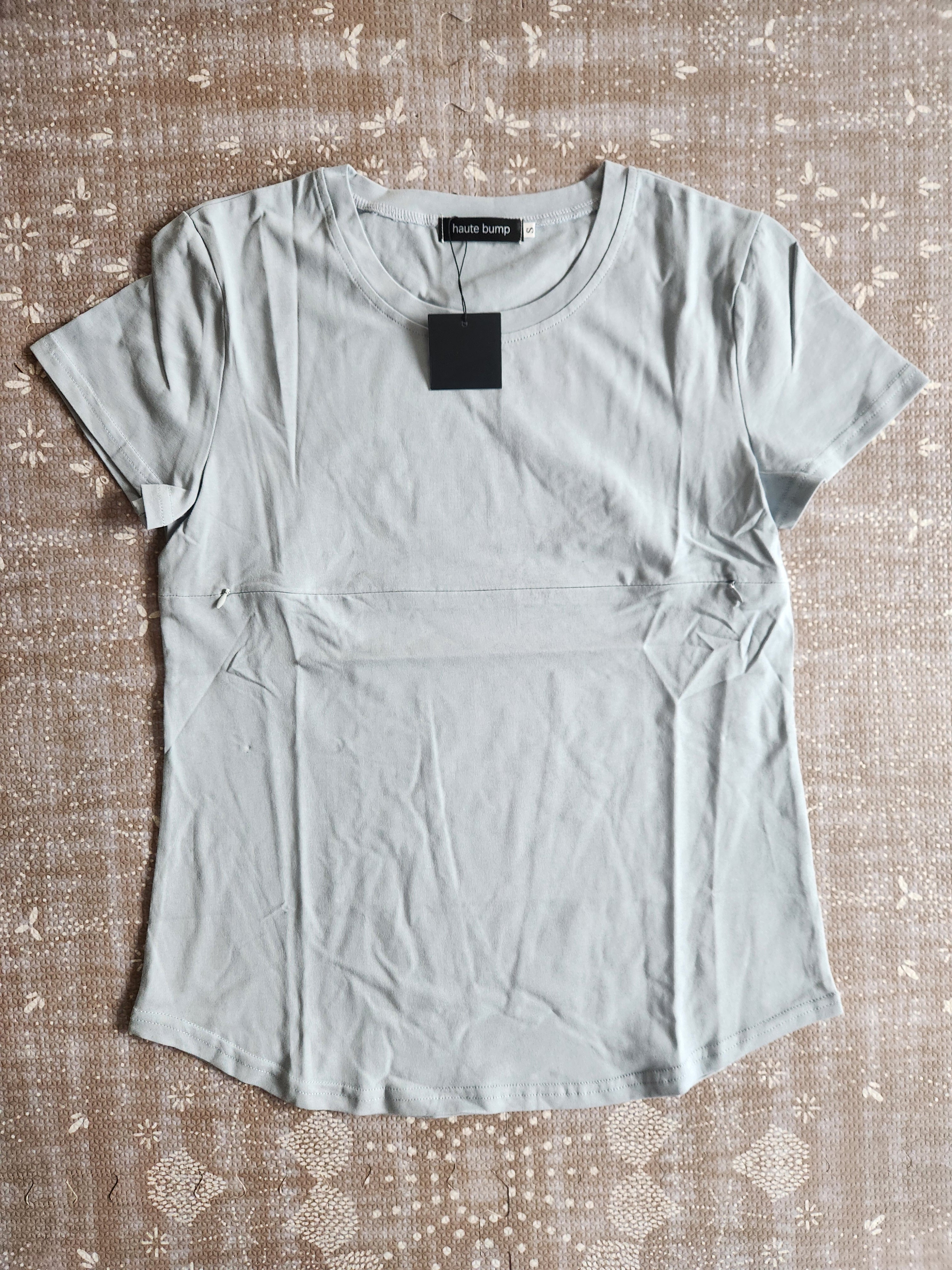 100% Cotton Double Hidden Zipper Nursing Tee