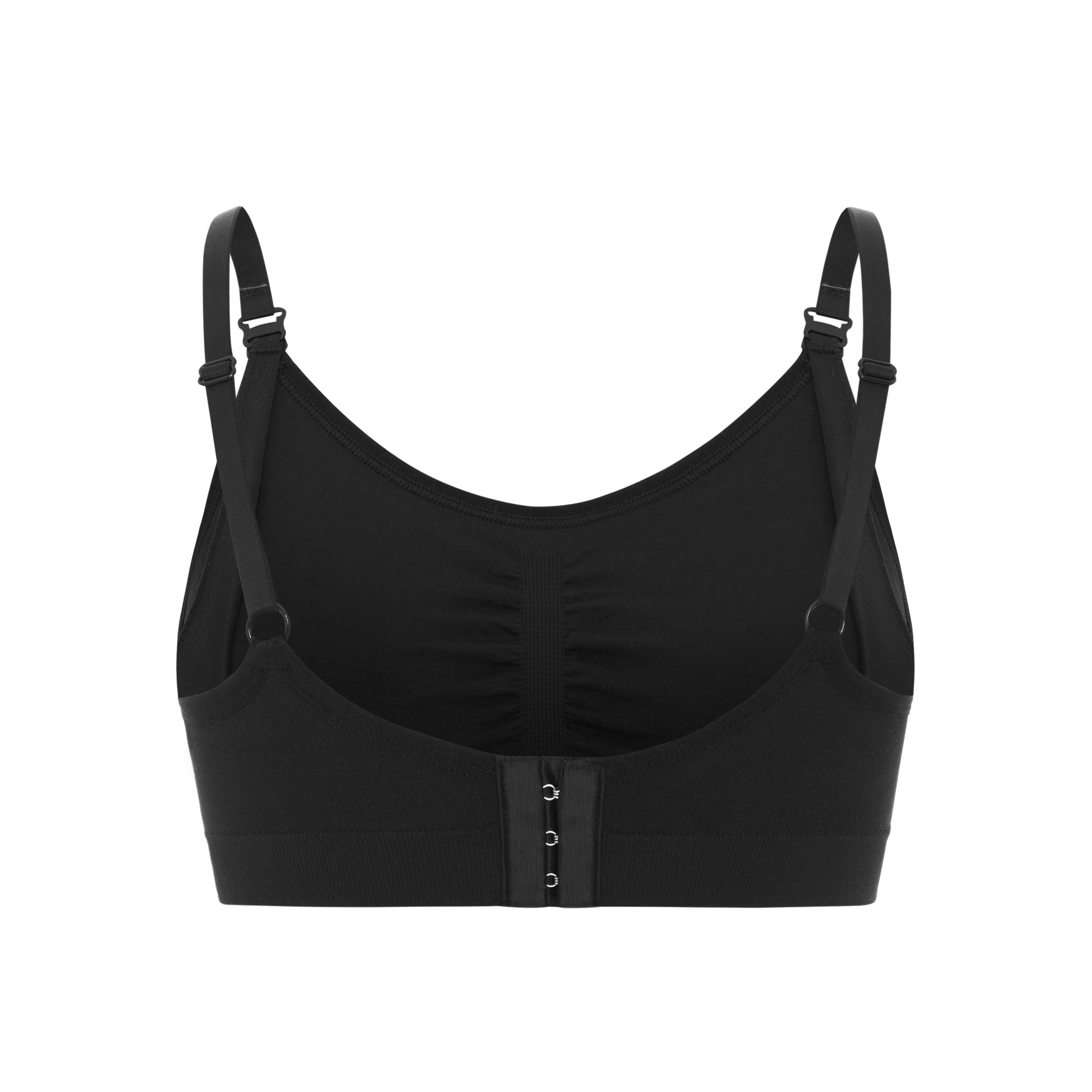 Cotton Blend Clip Down Nursing Bra, Black