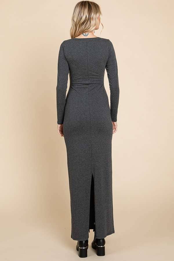 Karine Cotton Scoop Neck Maxi Maternity Dress