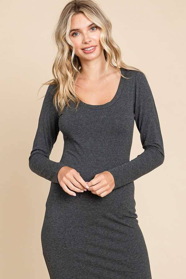 Karine Cotton Scoop Neck Maxi Maternity Dress