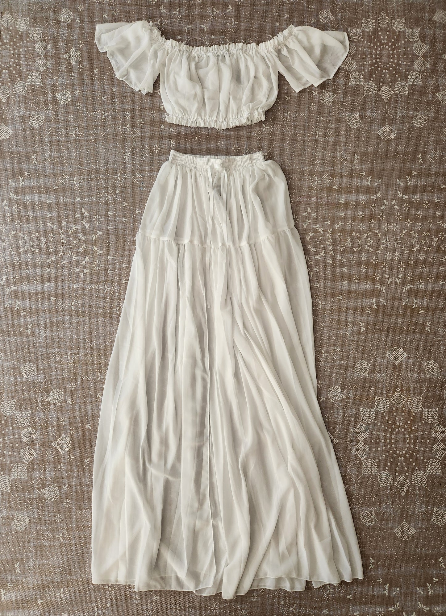 Boho Dream Sheer Maternity Photoshoot 2-Piece Skirt Set