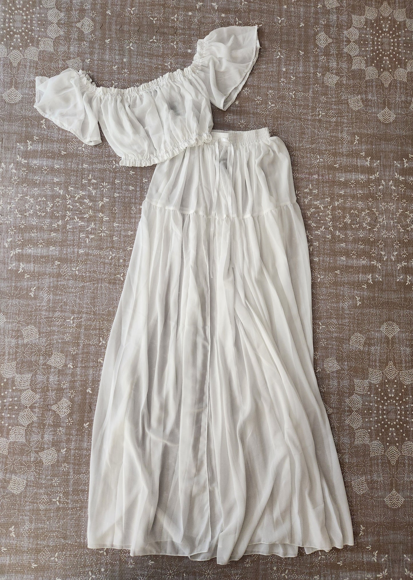 Boho Dream Sheer Maternity Photoshoot 2-Piece Skirt Set