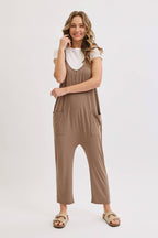 Knit Bump & Nursing Friendly Tencel Jumpsuit, Mocha