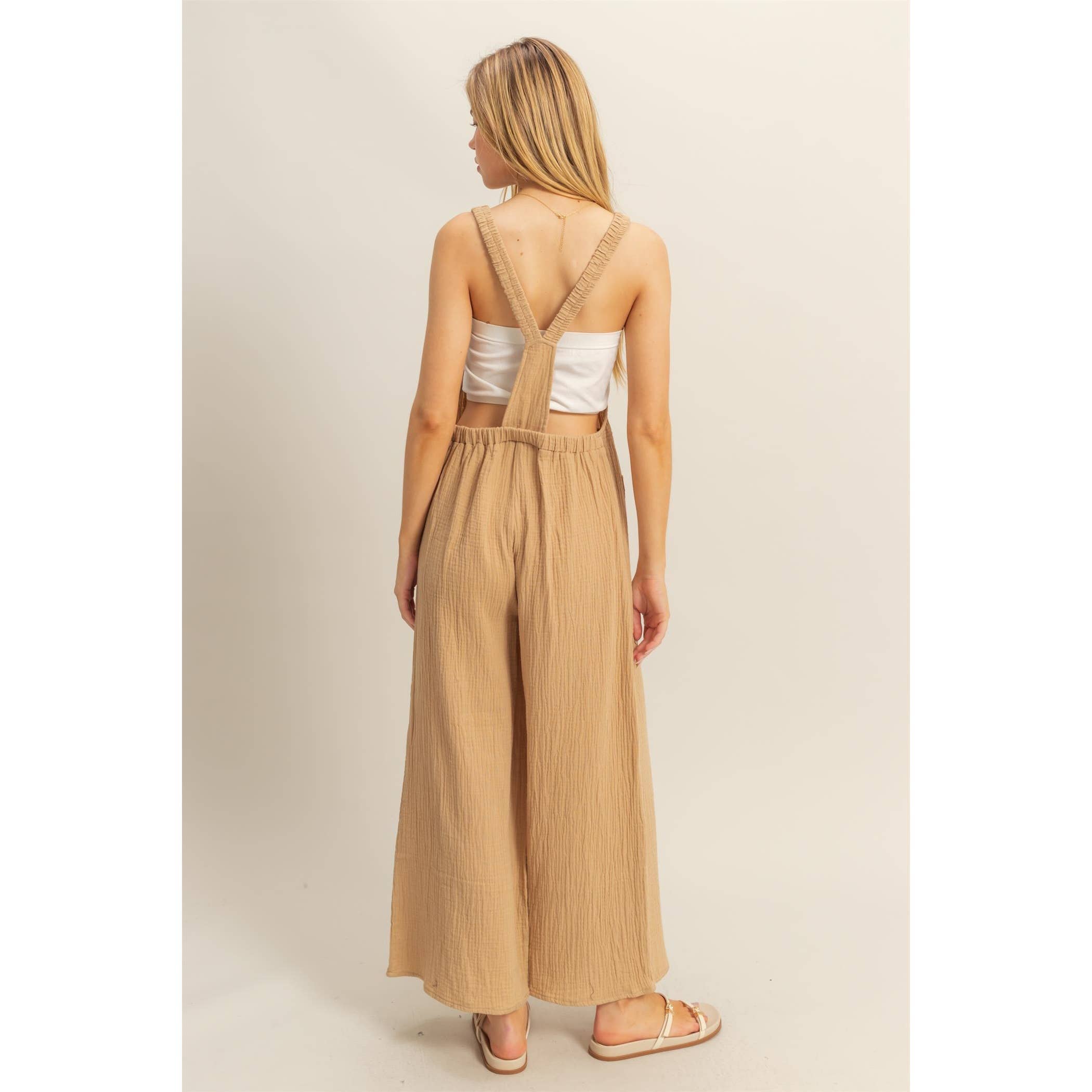 Cotton Double Gauze Maternity & Nursing Jumpsuit