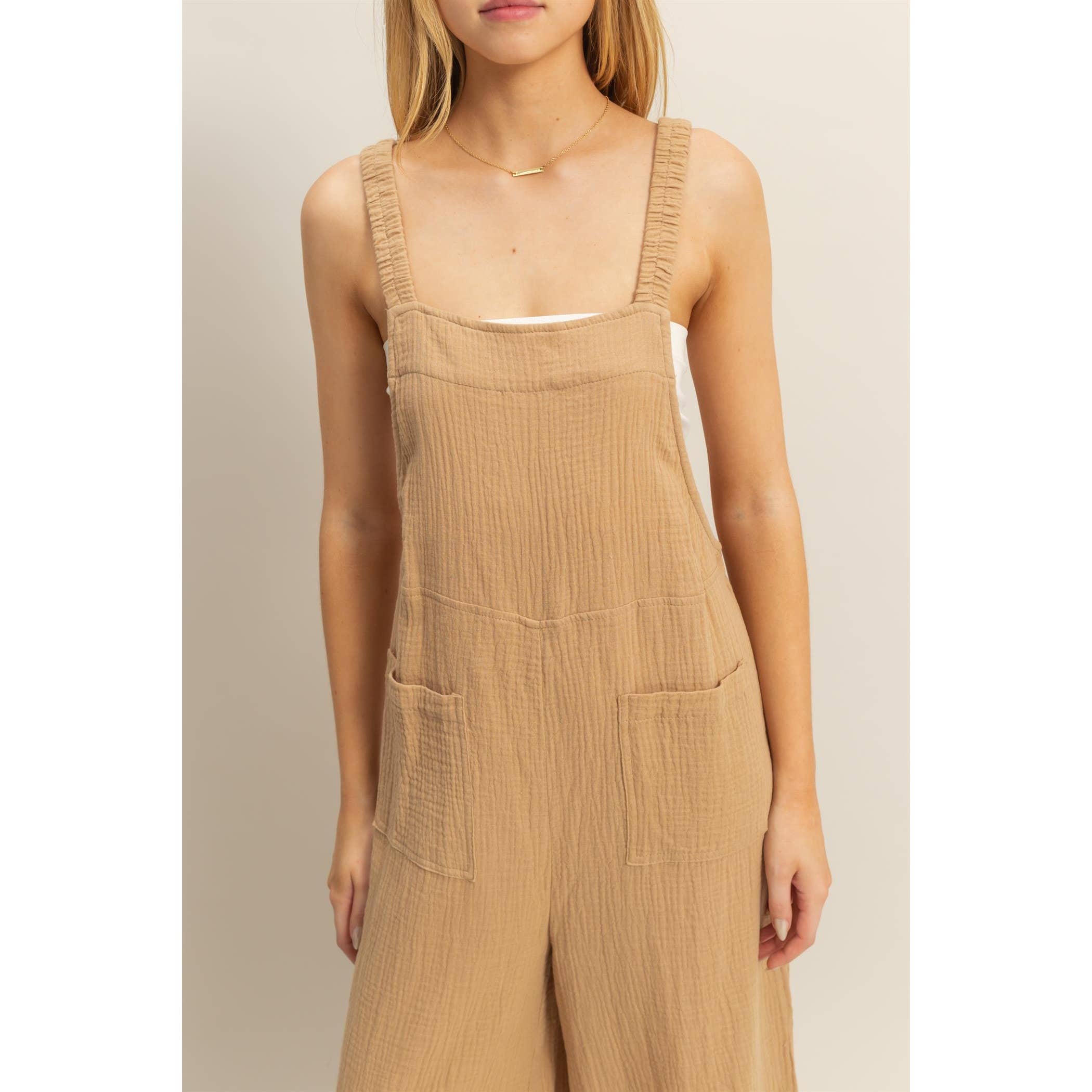 Cotton Double Gauze Maternity & Nursing Jumpsuit
