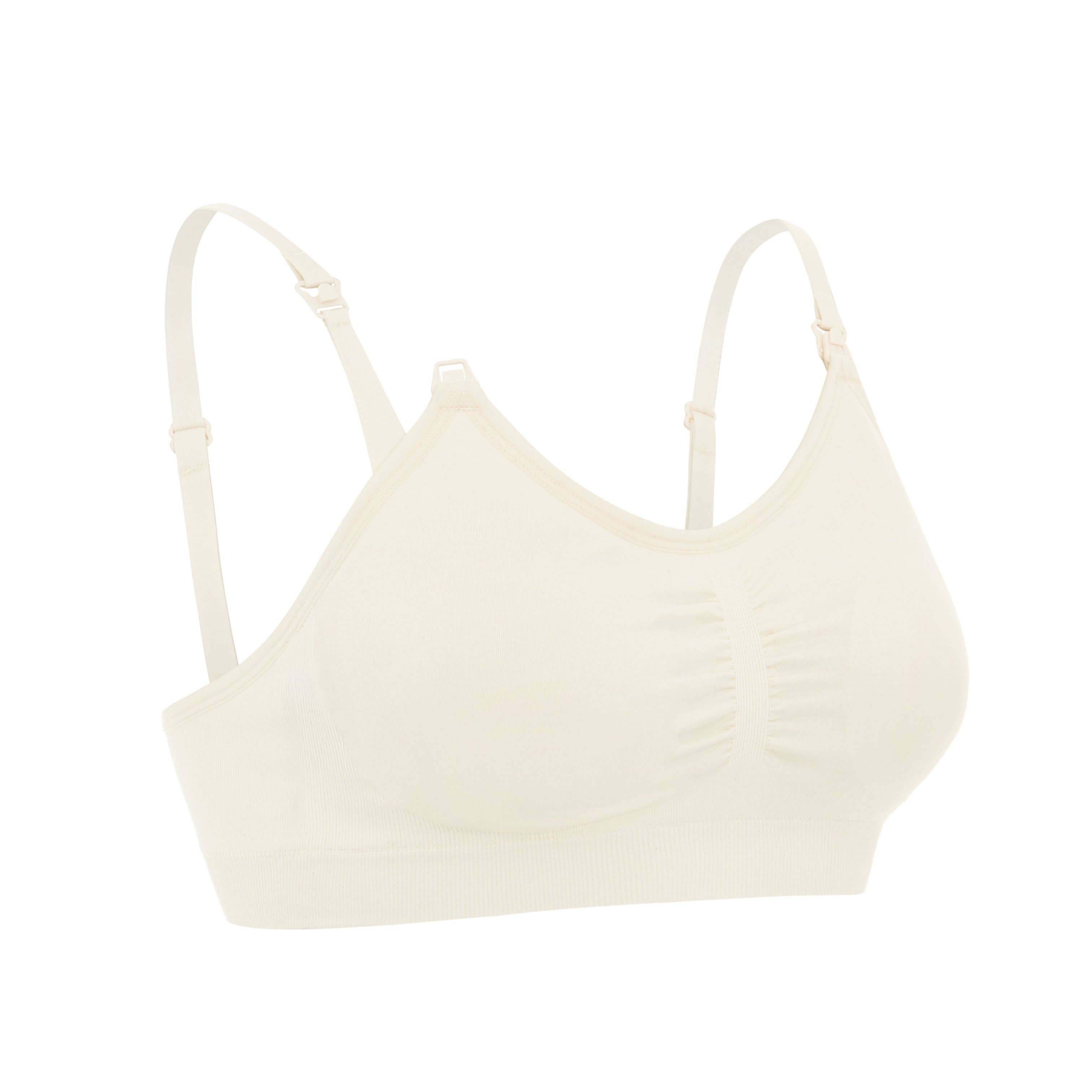 Cotton Blend Clip Down Nursing Bra, Sand