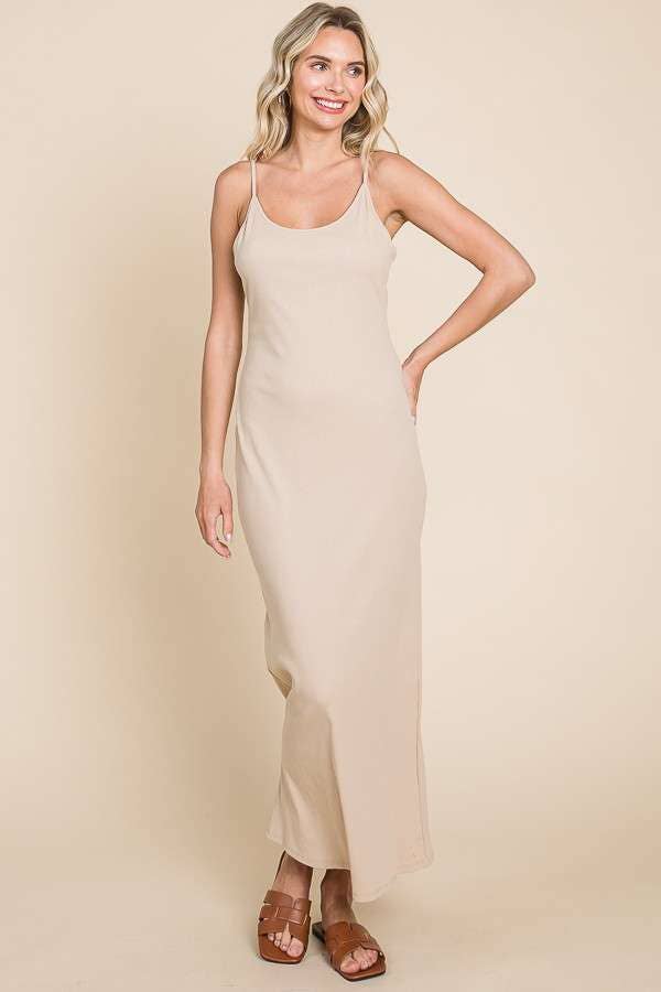 Astrid Cotton Ribbed Cami Maxi Maternity Dress