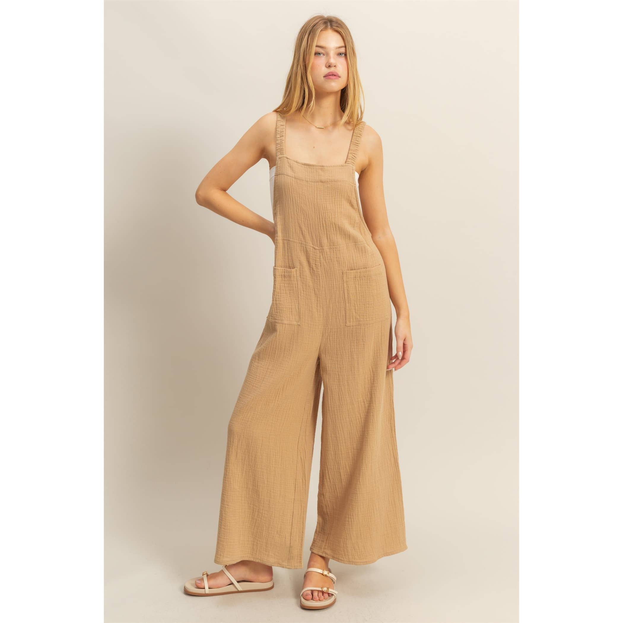 Cotton Double Gauze Maternity & Nursing Jumpsuit