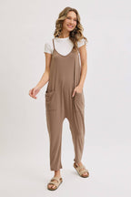 Knit Bump & Nursing Friendly Tencel Jumpsuit, Mocha