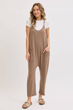Knit Bump & Nursing Friendly Tencel Jumpsuit, Mocha
