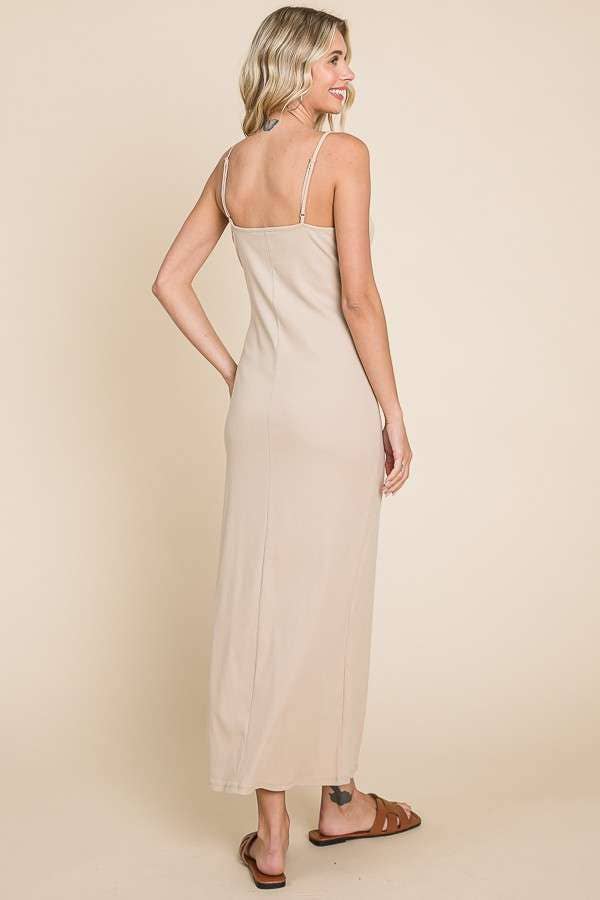 Astrid Cotton Ribbed Cami Maxi Maternity Dress