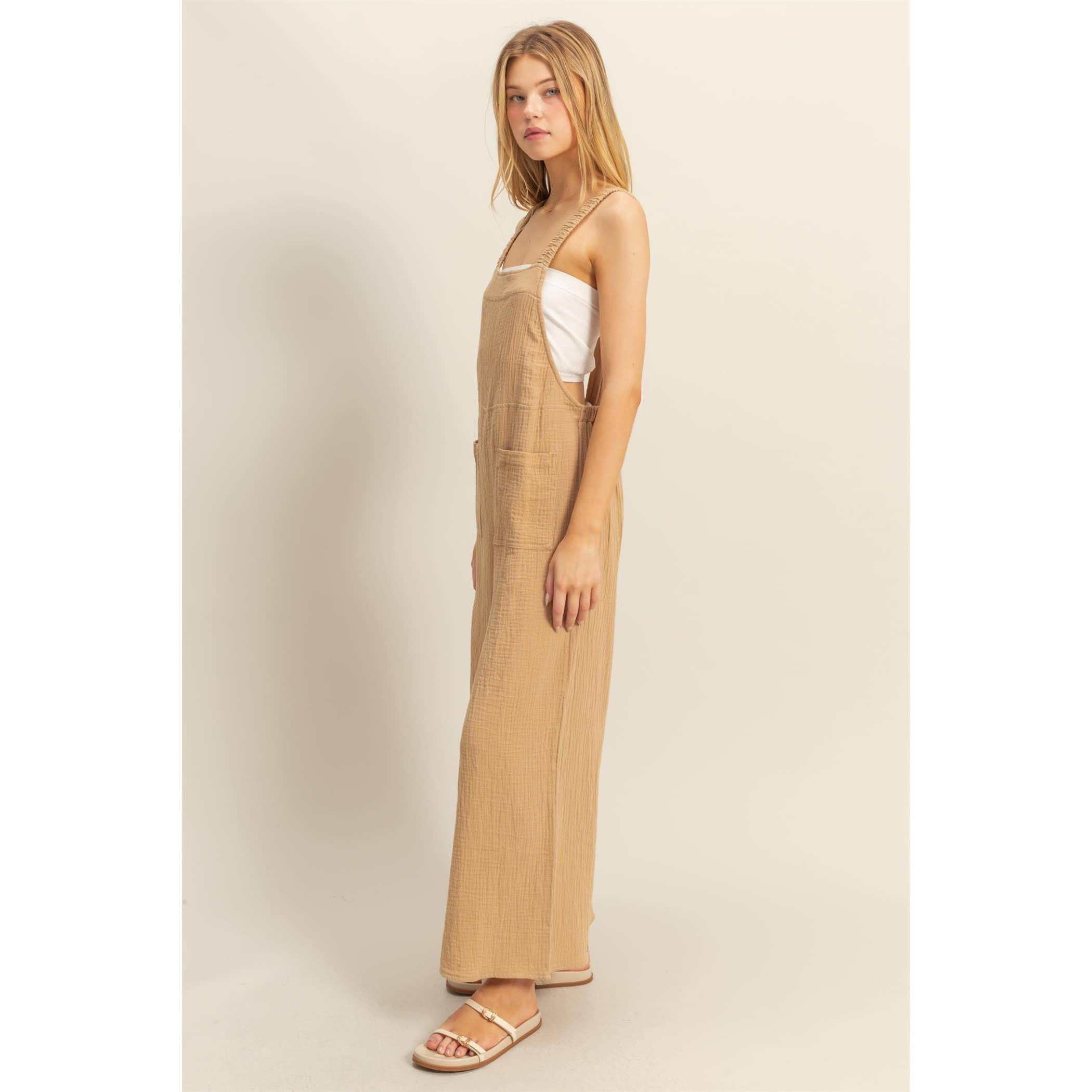 Cotton Double Gauze Maternity & Nursing Jumpsuit