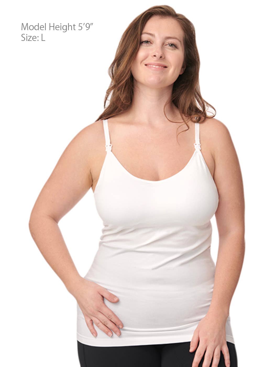 Cotton Stretch Nursing Camisole, White