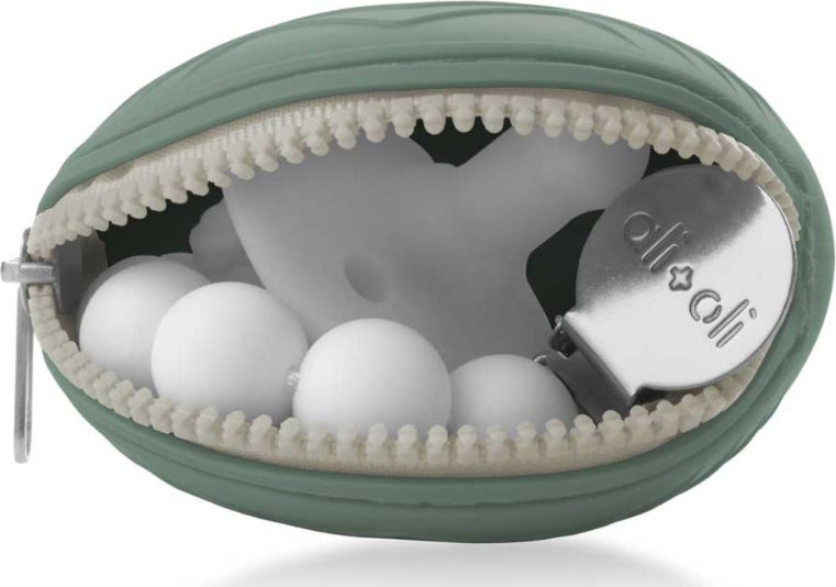 ali+oli Pacifier Holder Case, Dark Green