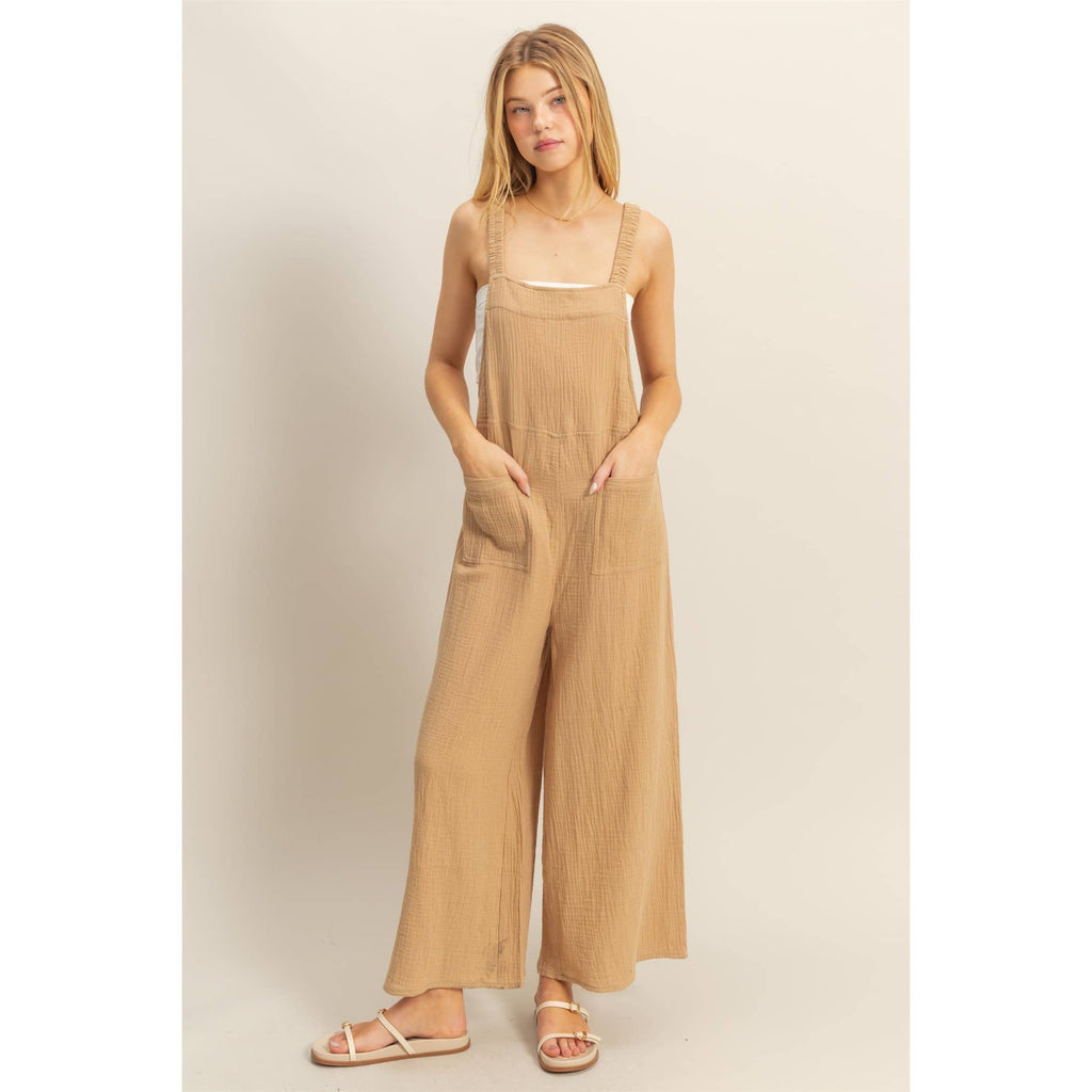 Cotton Double Gauze Maternity & Nursing Jumpsuit