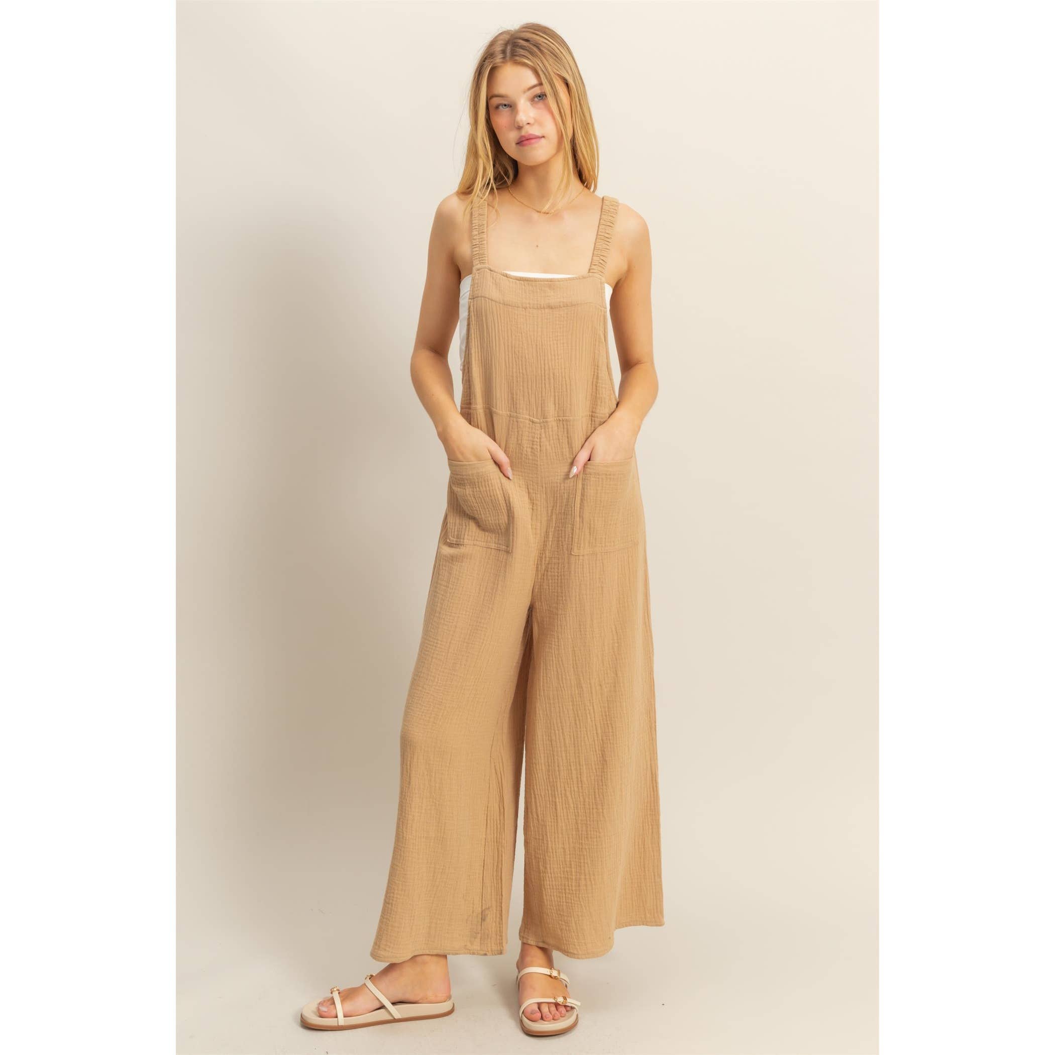 Cotton Double Gauze Maternity & Nursing Jumpsuit