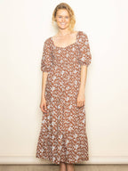 Cotton Sweetheart Smocked Floral Maxi