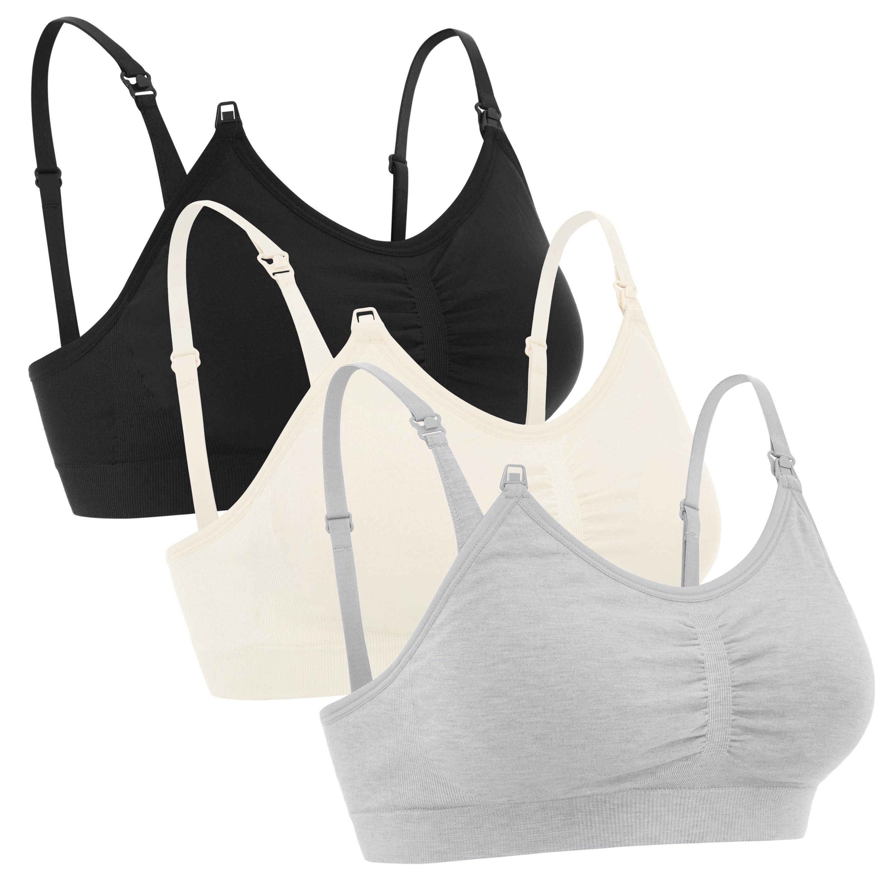 Cotton Blend Clip Down Nursing Bra, Grey