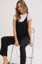Knit Bump & Nursing Friendly Tencel Jumpsuit, Black