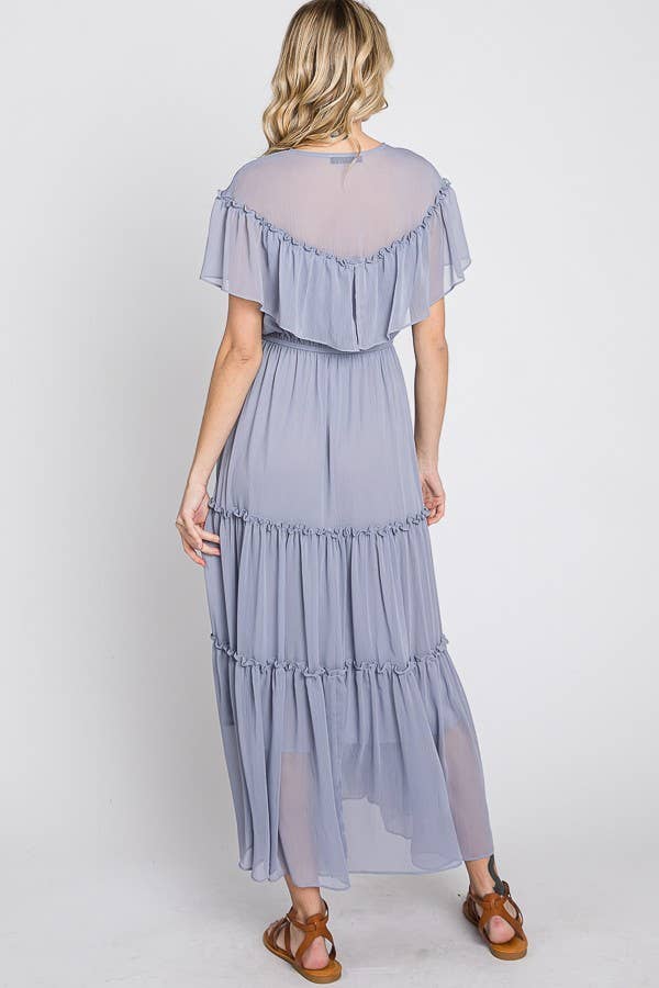 Ella Tiered Ruffle Maternity & Nursing Maxi Dress
