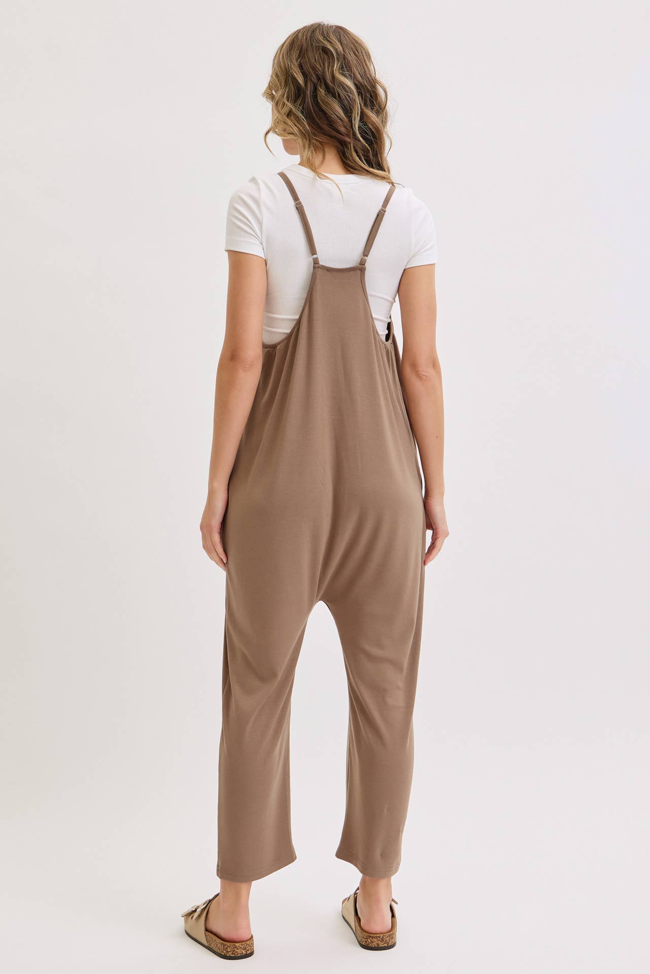 Knit Bump & Nursing Friendly Tencel Jumpsuit, Mocha