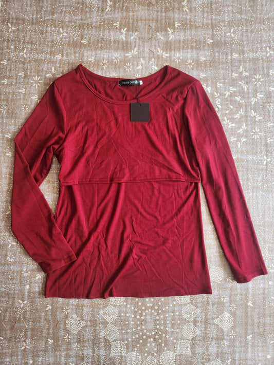 Cotton Blend Nursing Long Sleeve Top