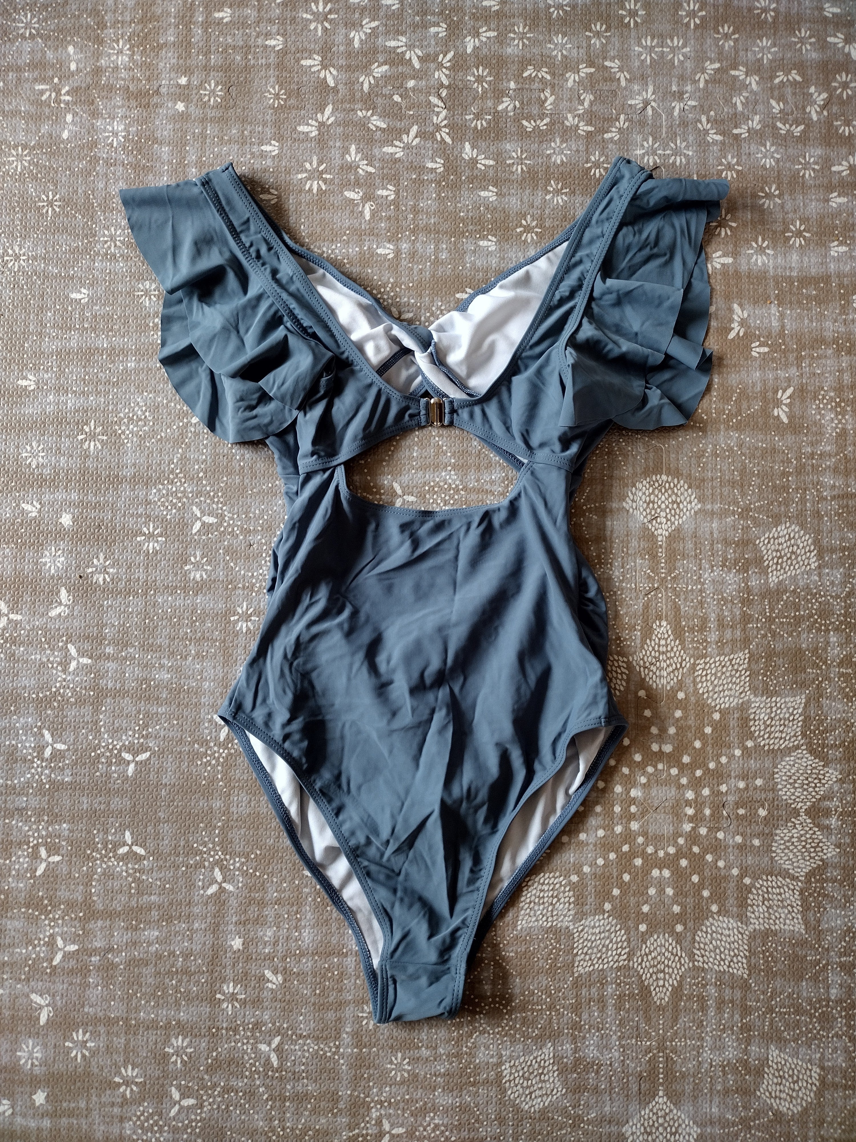 Maternity Peekaboo One Piece Swimsuit, Cornflower Blue