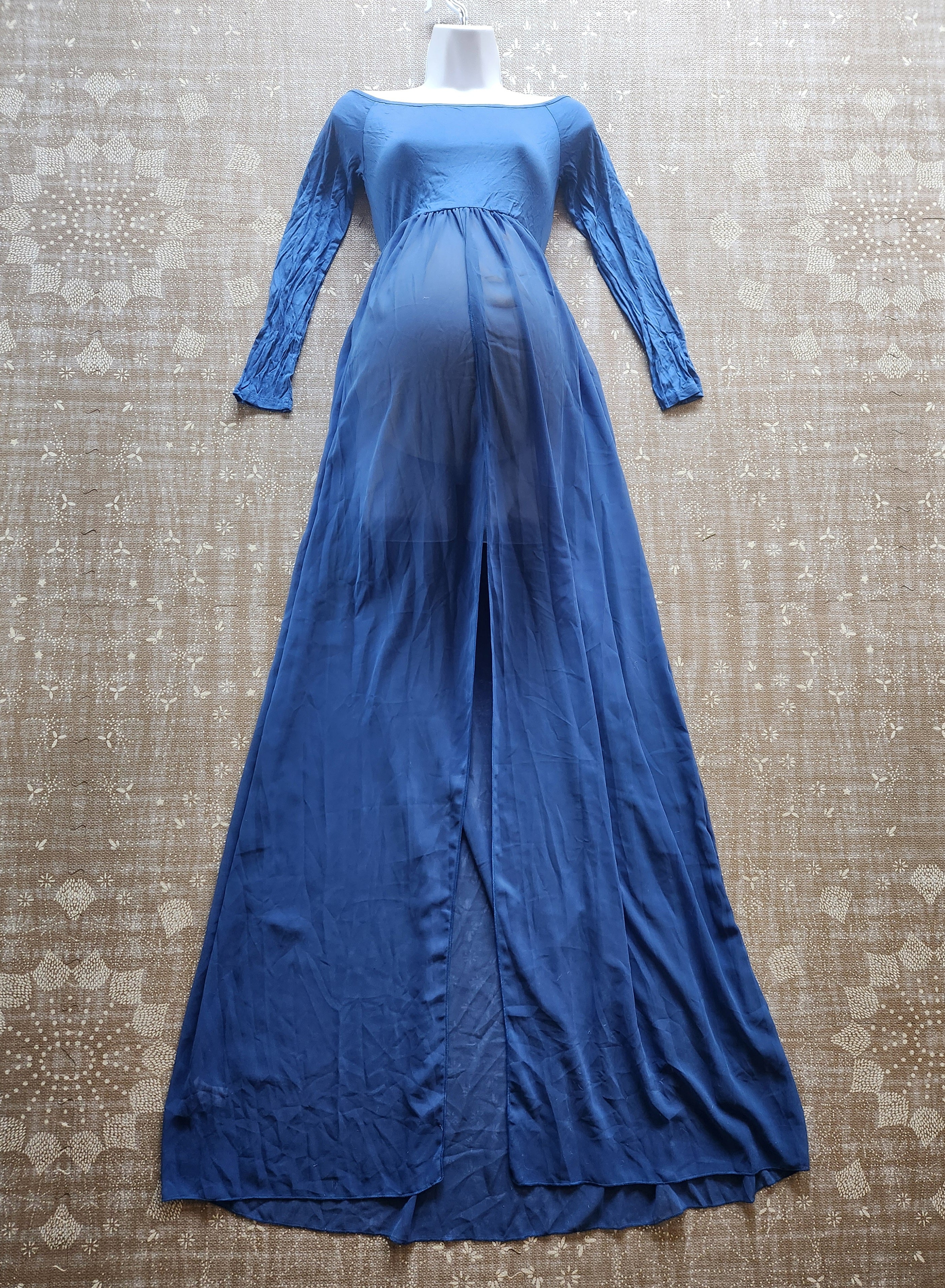 Photoshoot Open Front Semi Sheer Gauze Maxi Dress