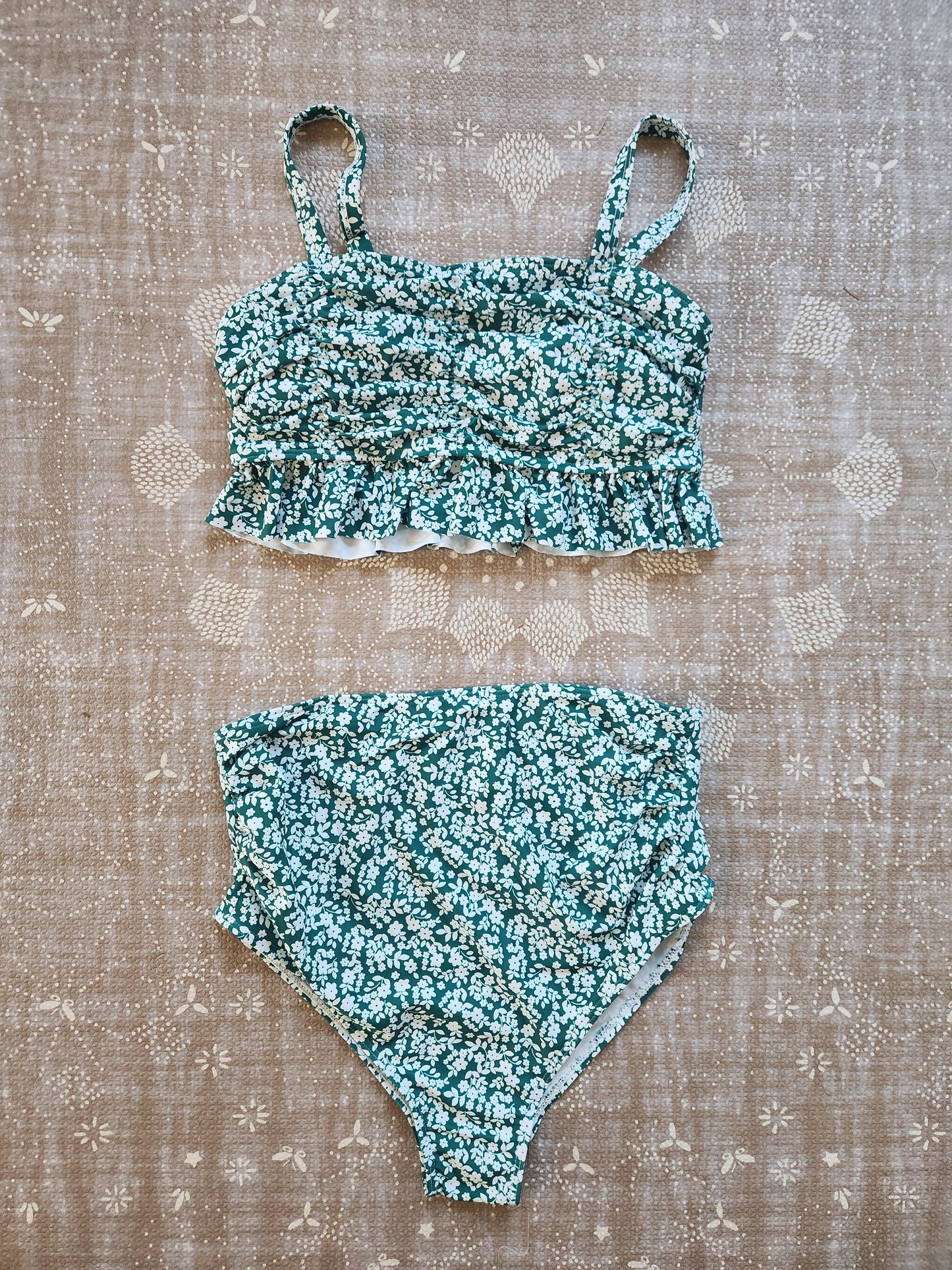 Ruffle Top High Waist 2-piece Maternity Swimsuit
