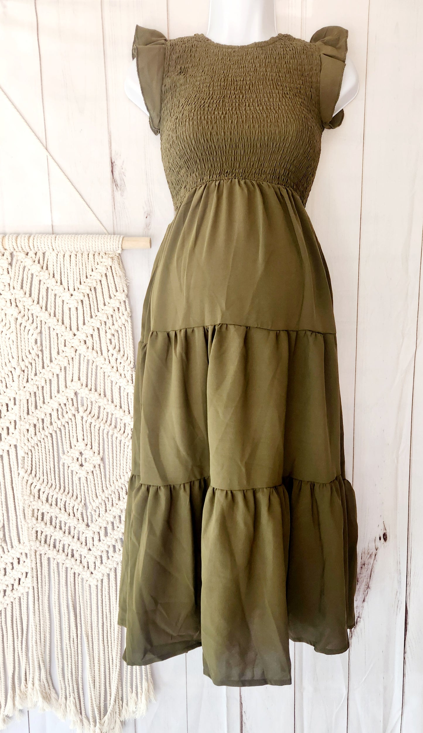 Very Demure Smocked Bump Friendly Midi