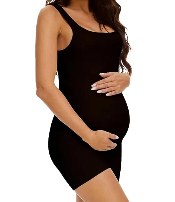 Ribbed Tank Maternity Shapewear Romper