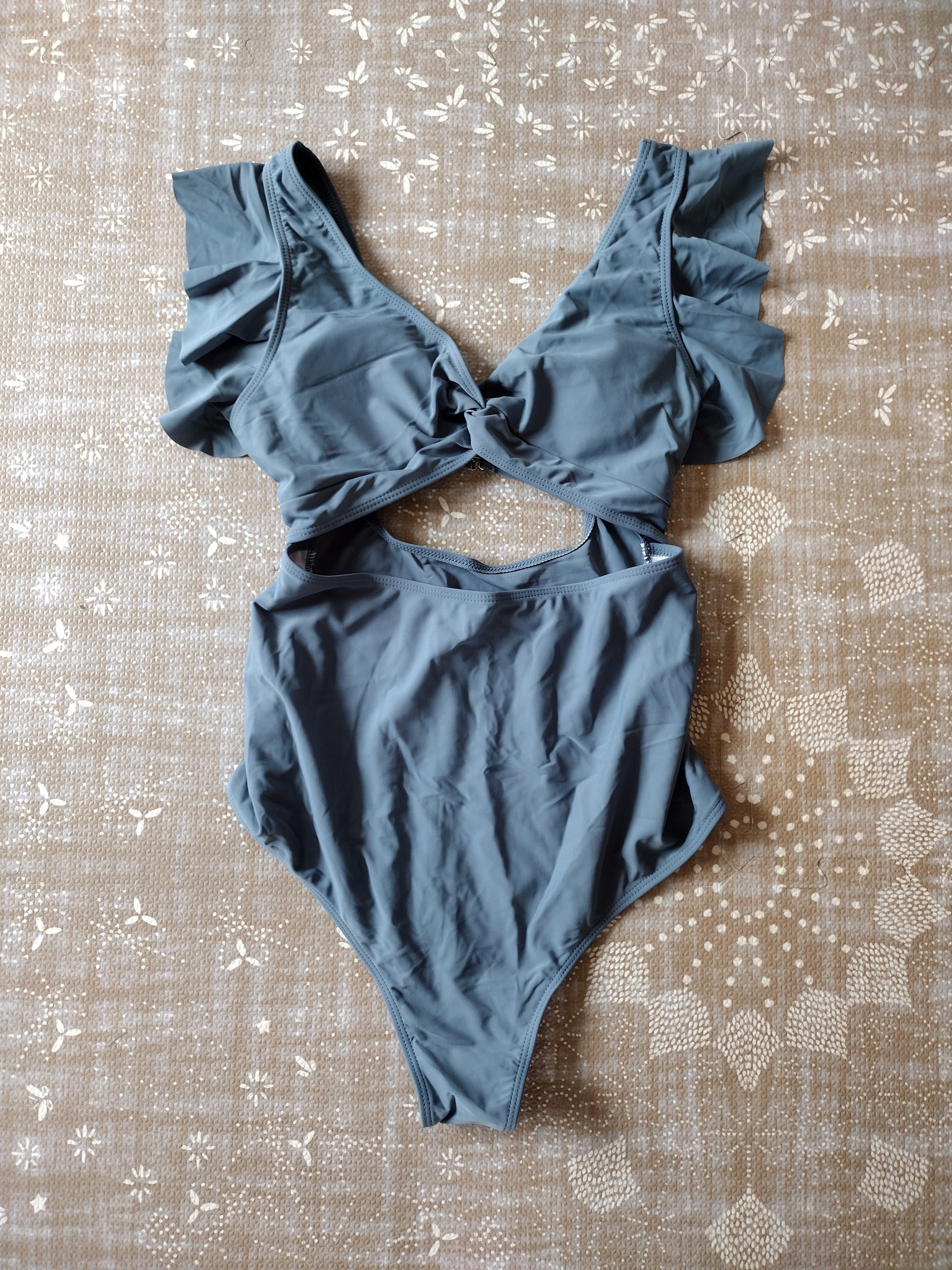 Maternity Peekaboo One Piece Swimsuit, Cornflower Blue