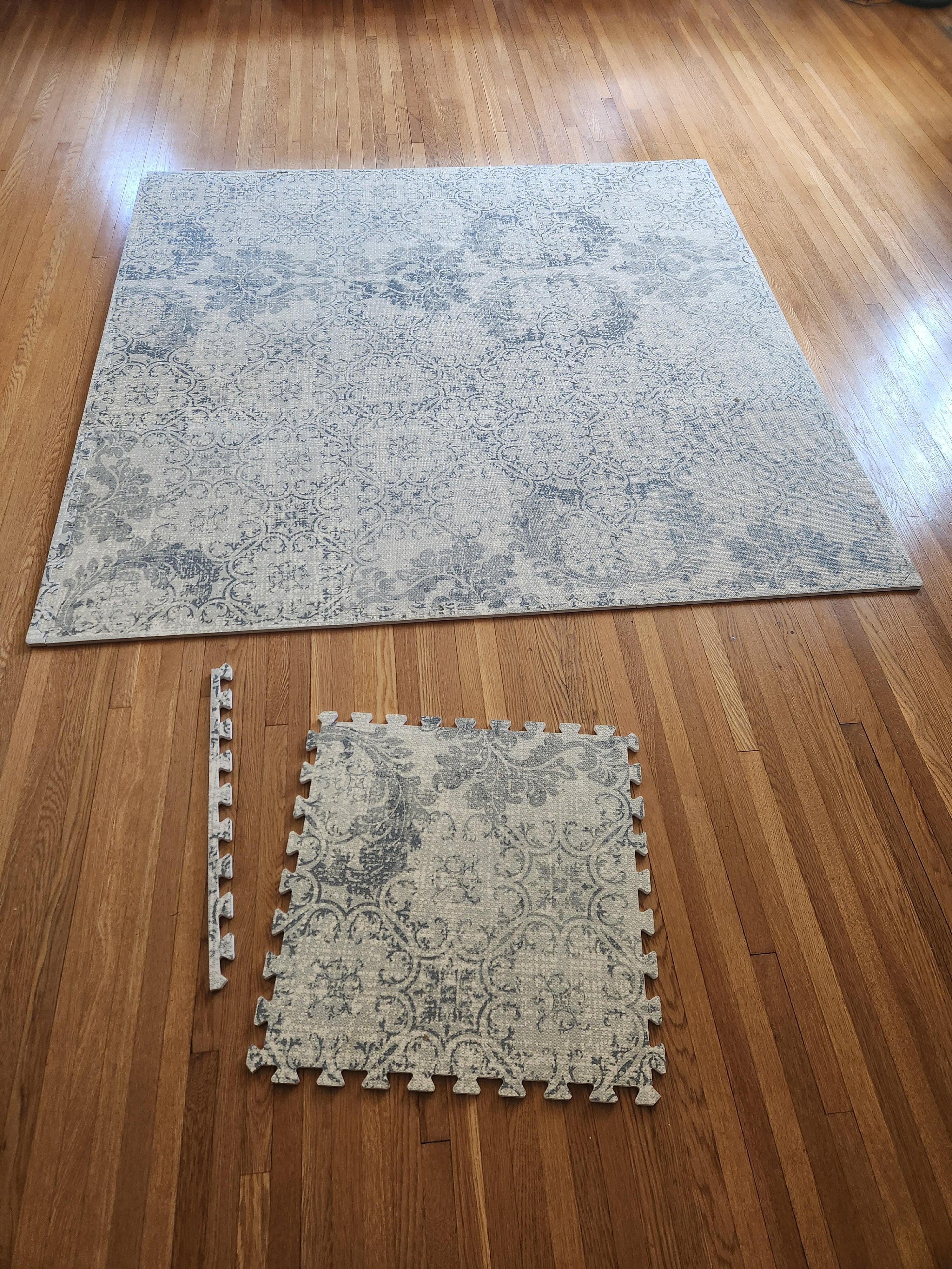 Boho Minimalist Baby & Kid Playmat, Tile Puzzle Design, 10 Tiles Included