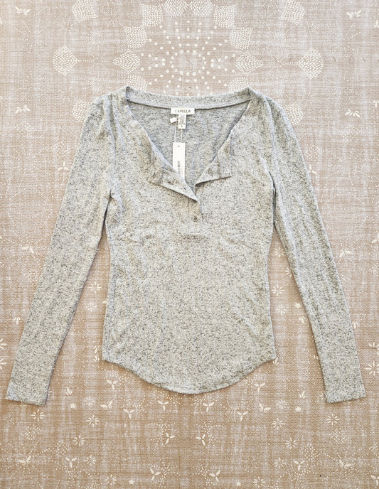 Hacci Soft Knit Nursing Friendly Top, Gray