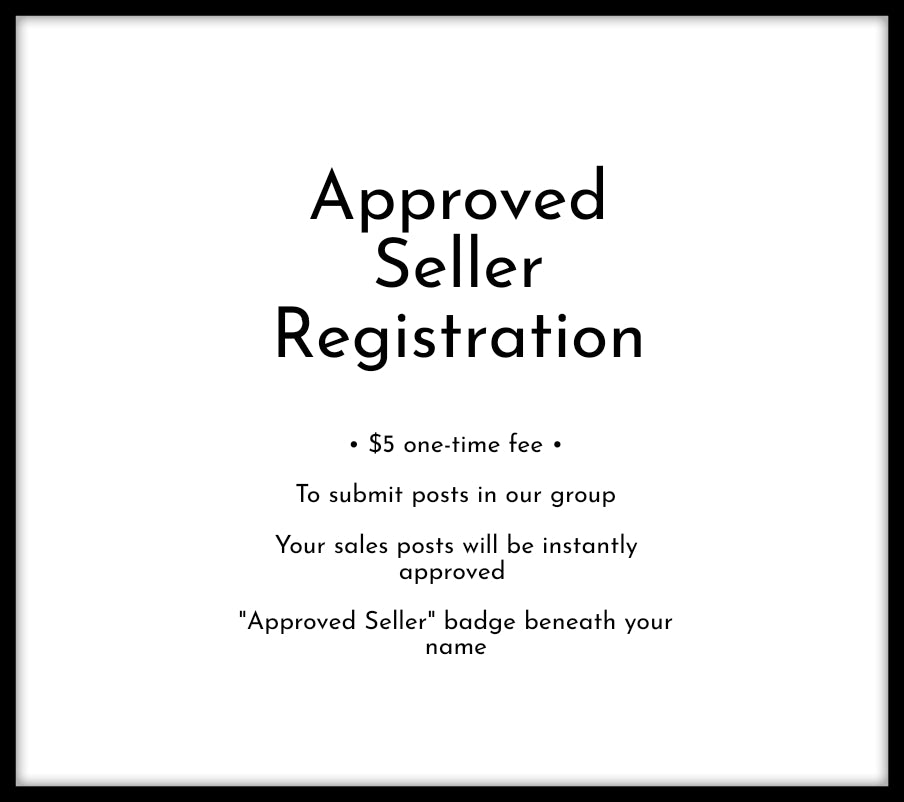 APPROVED SELLER REGISTRATION for
Maternity & Nursing Clothes Marketplace FB Group