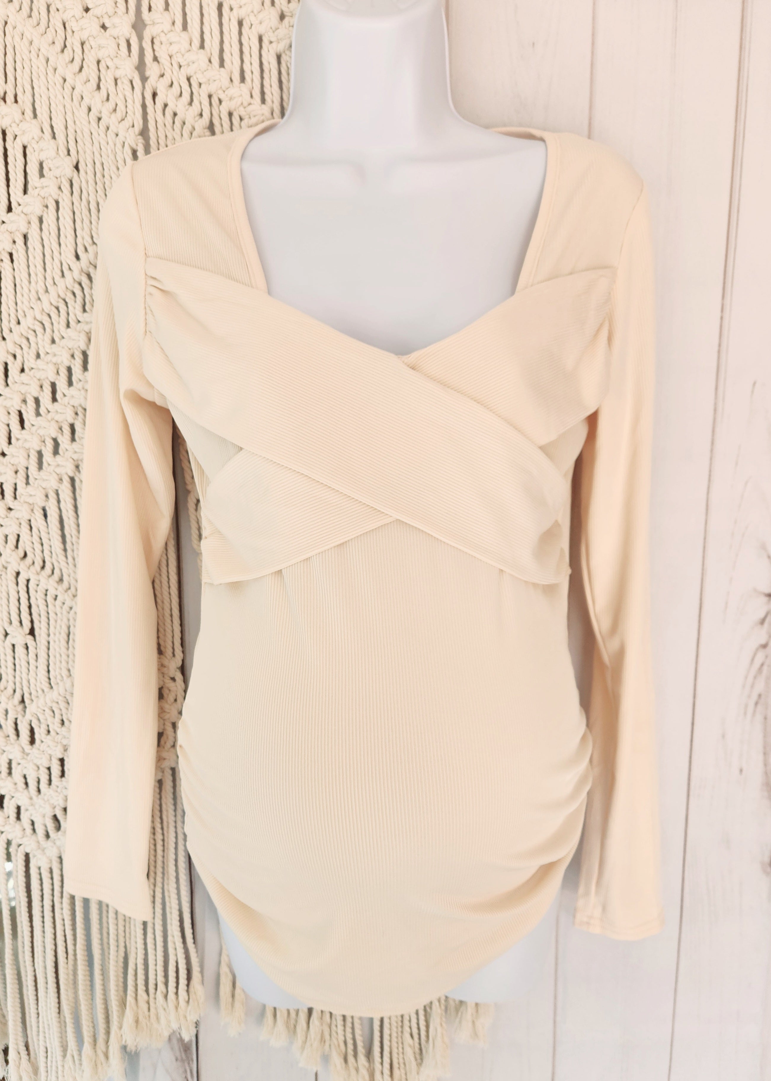 Hot Cross Maternity & Nursing Friendly Ribbed Top