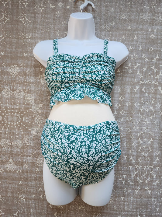 Ruffle Top High Waist 2-piece Maternity Swimsuit