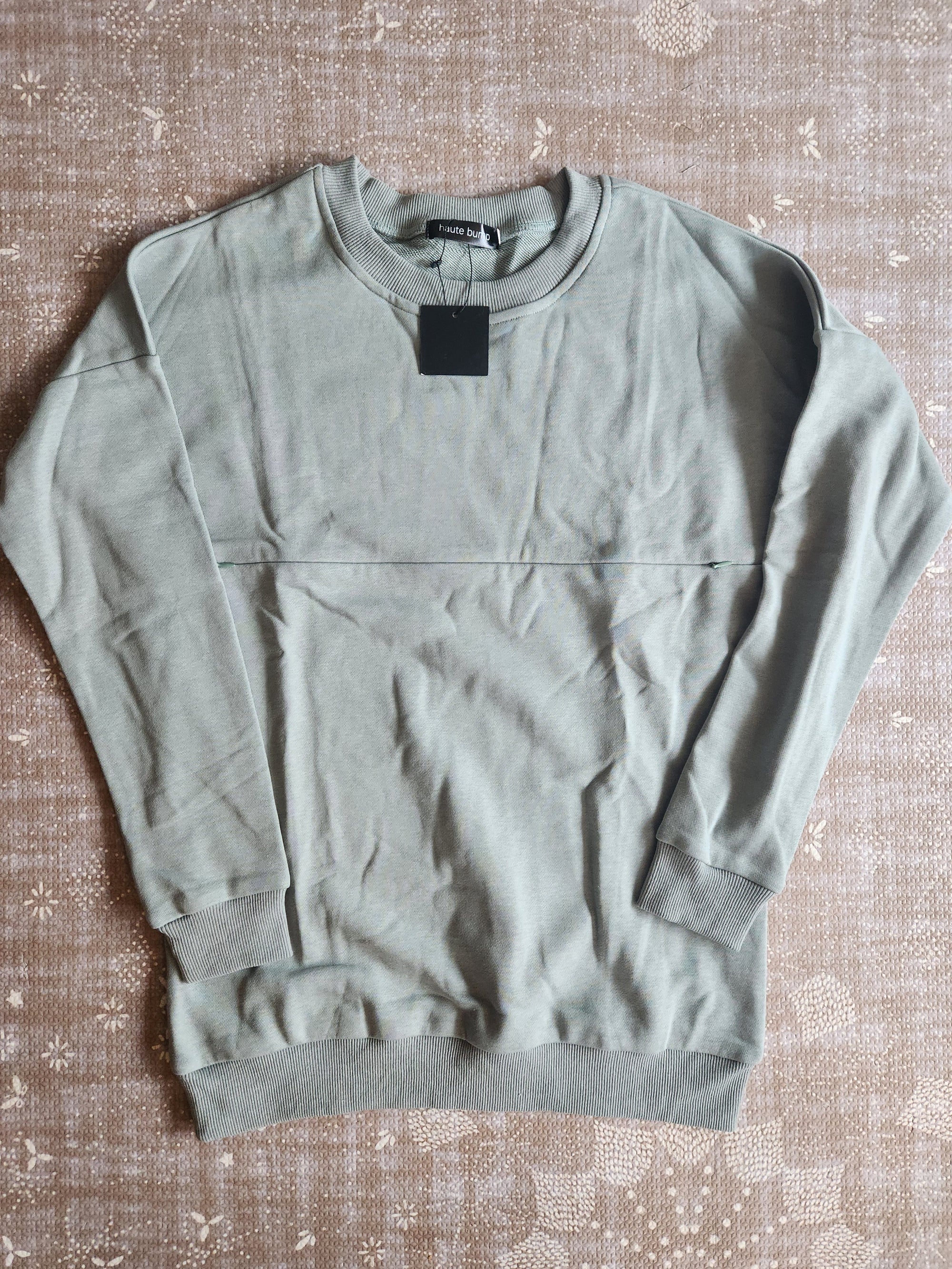 100% Cotton Zippered Nursing Pullover Sweatshirt