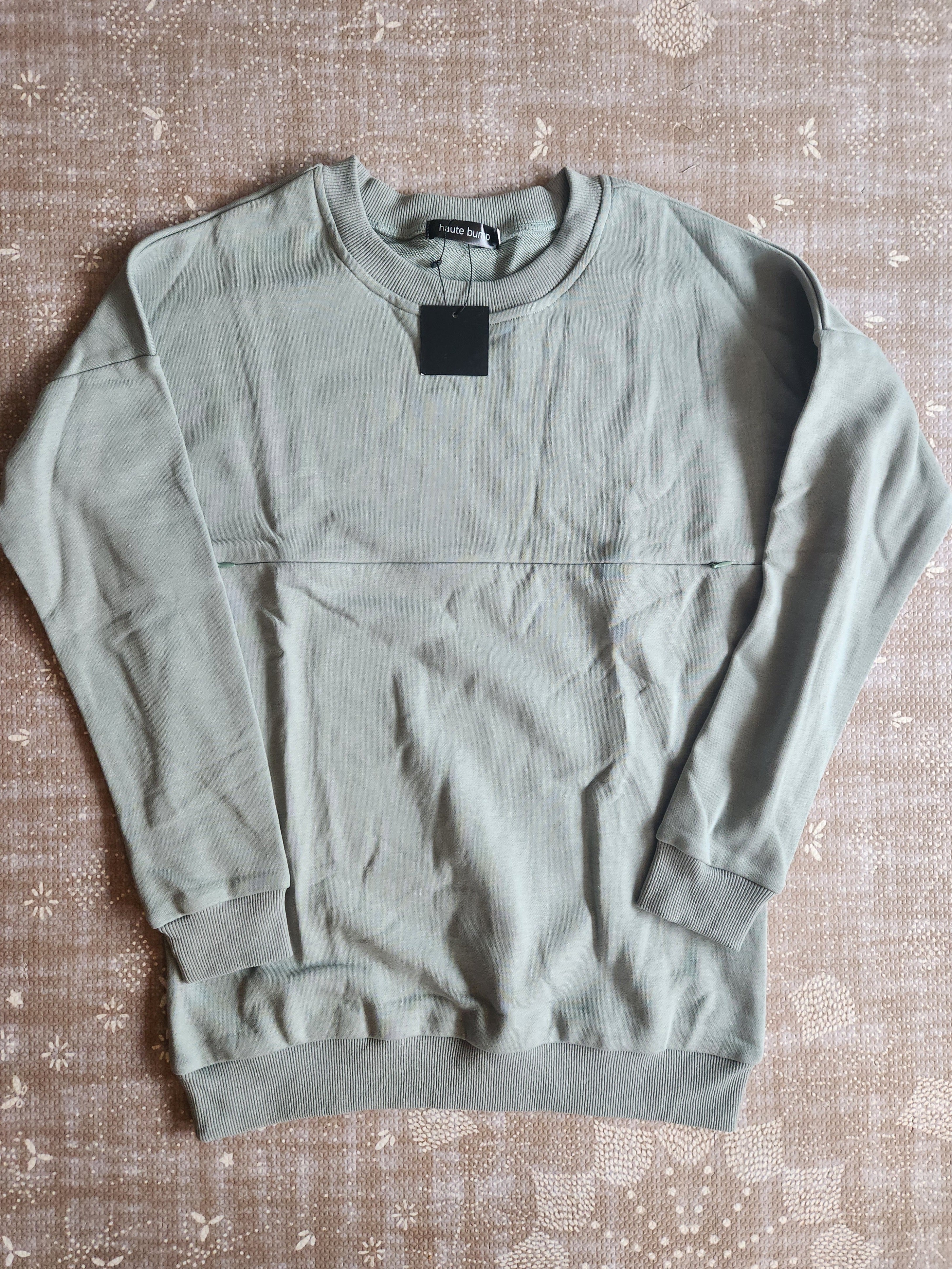 100% Cotton Zippered Nursing Pullover Sweatshirt