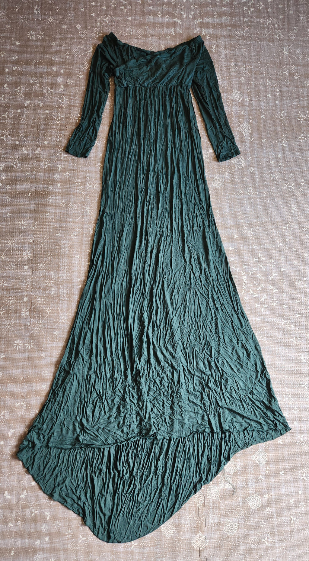 Cotton Blend Formal Maternity & Nursing Friendly Gown Emerald Green / Medium Cotton Blend Formal Maternity & Nursing Friendly Gown Emerald Green / Medium