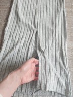Ribbed Knit Maternity Midi Skirt with Back Slit