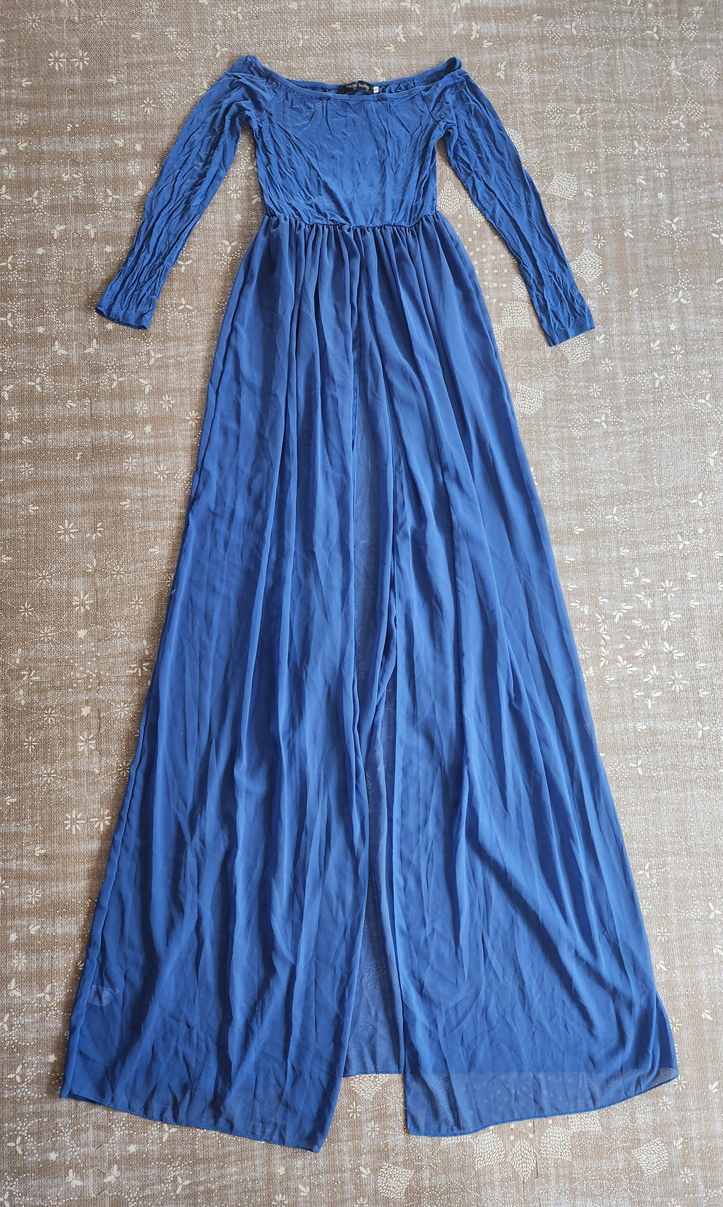 Photoshoot Open Front Semi Sheer Gauze Maxi Dress