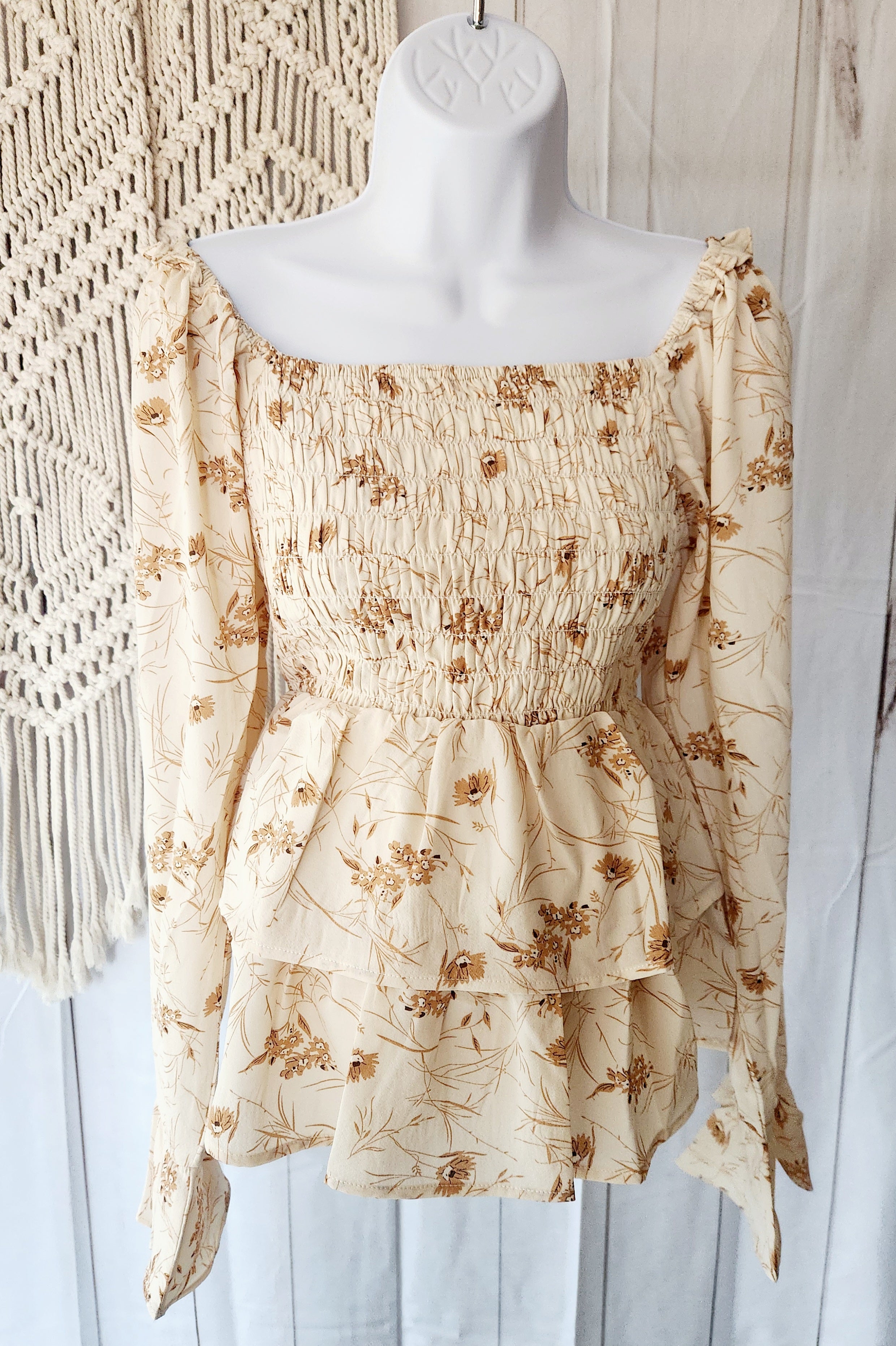 Colette Smocked Bell Sleeve Nursing & Bump Friendly Top