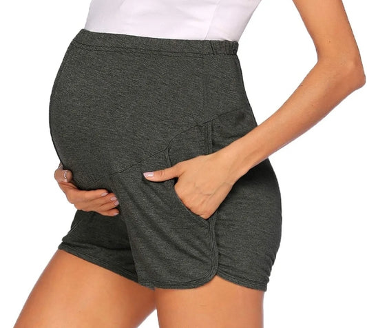 Over Bump Adjustable Waist Maternity Athletic Shorts